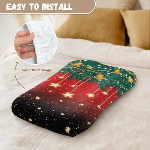 Image of ZOUTAIRONG Christmas Star Bassinet Sheet Set Snug Fitted Cradle Fitted Sheets Stretchy Ultra Soft for Oval Rectangle Hourglass Bassinet Mattress for Xmas