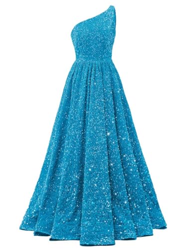 One Shoulder Sequin Prom Dresses for Women 2025 Long Sparkly Ball Gowns Formal Dress Aline Evening Party Gowns