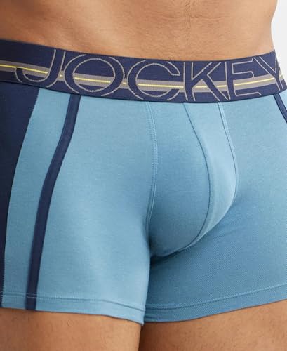 Image of Jockey US21 Men's Super Combed Cotton Elastane Stretch Solid Trunk with Ultrasoft Waistband