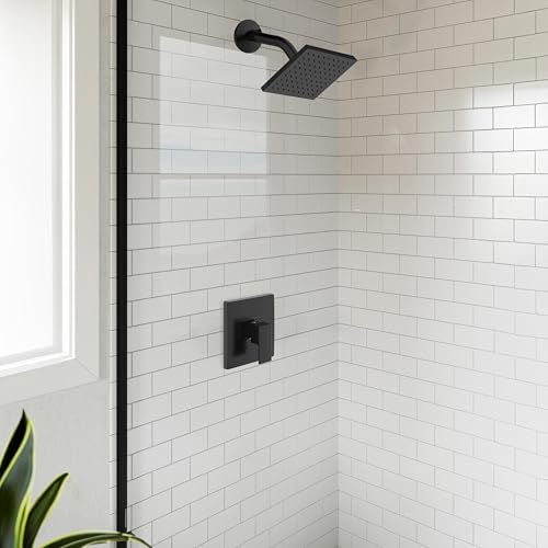 Image of Karsen Contemporary Single-Function Shower Head for Bathroom, Matte Black, Design House 594689
