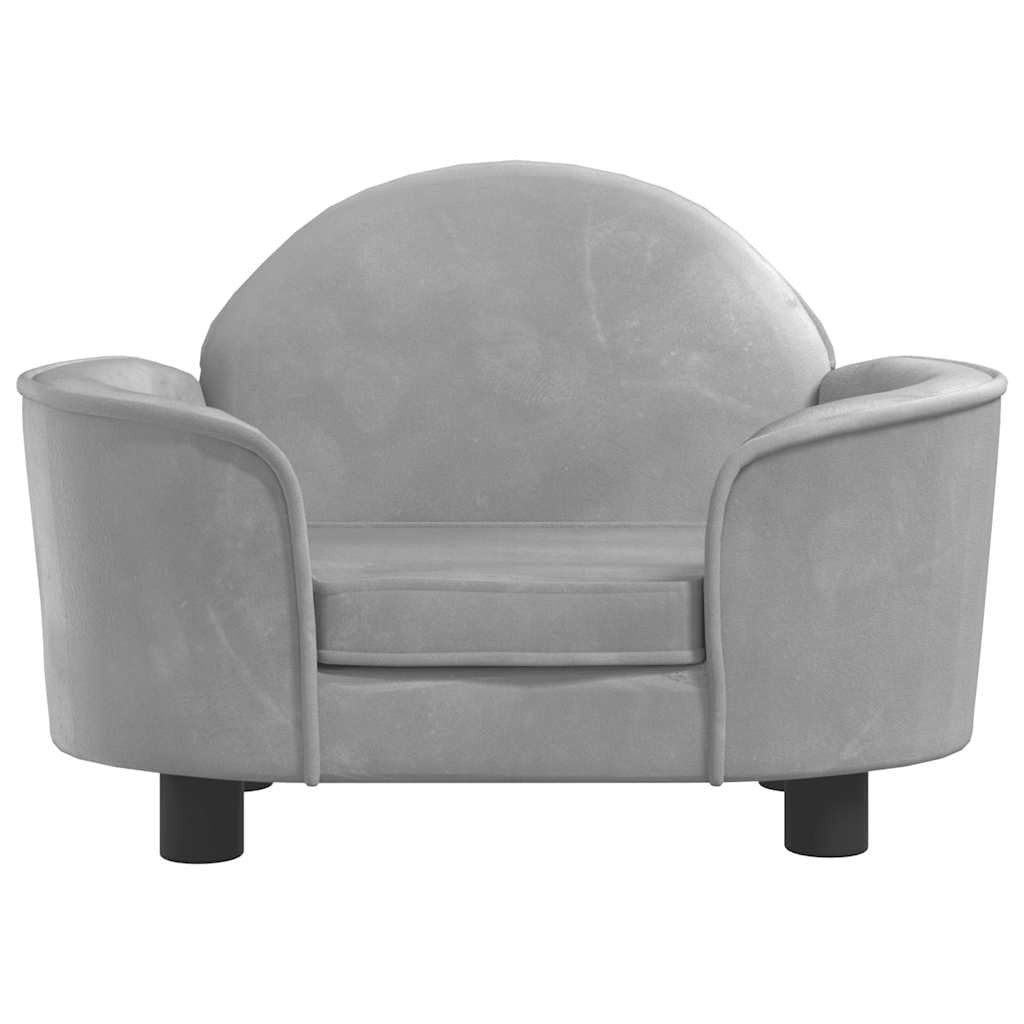 vidaXL Cama para Perros de Terciopelo Gris Claro 66x40x45 cm, sofá para Perros, Cama para Cachorros, Asiento para Perros, sofá para Mascota