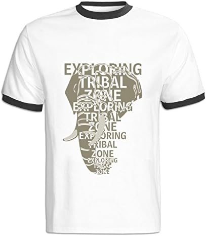 HappyAnimal Man exploring Tribal Zone Text Elephant Hit Color Tshirts for Men