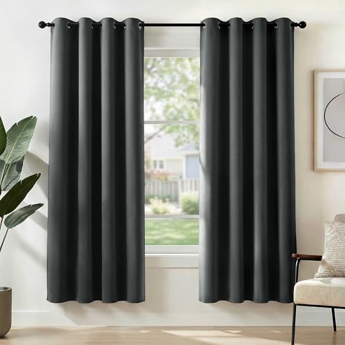 Deconovo Gardinen Blickdichte Vorhänge Verdunklungsvorhänge 2er Set H175 x B140 cm Wohnzimmer...