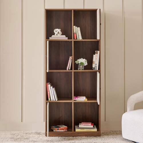 Image of Home Centre | Addison 4-Tier Book Cabinet | Engineered Wood | Brown | 1 Year Warranty