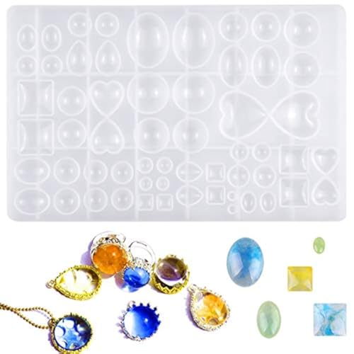 HQdeal Stampi per Resina, Cassa Cabochon Gemma Stampo in Silicone, Resina per Creazioni, Resina per Gioielli Collana Pendente Creazione di ciondoli Fai da Te