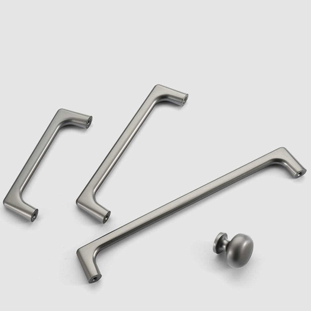 Semplicità moderna, maniglie for armadietti da cucina moderne, maniglie for armadietti da 2 pezzi nere, lega di zinco solida | Superficie anodizzata, distanza tra i fori: 96.320 mm, maniglie dei casse