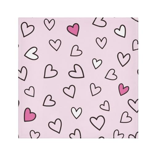 Servilletas de Tela Pack 6 Corazones 50.8x50.8 cm
