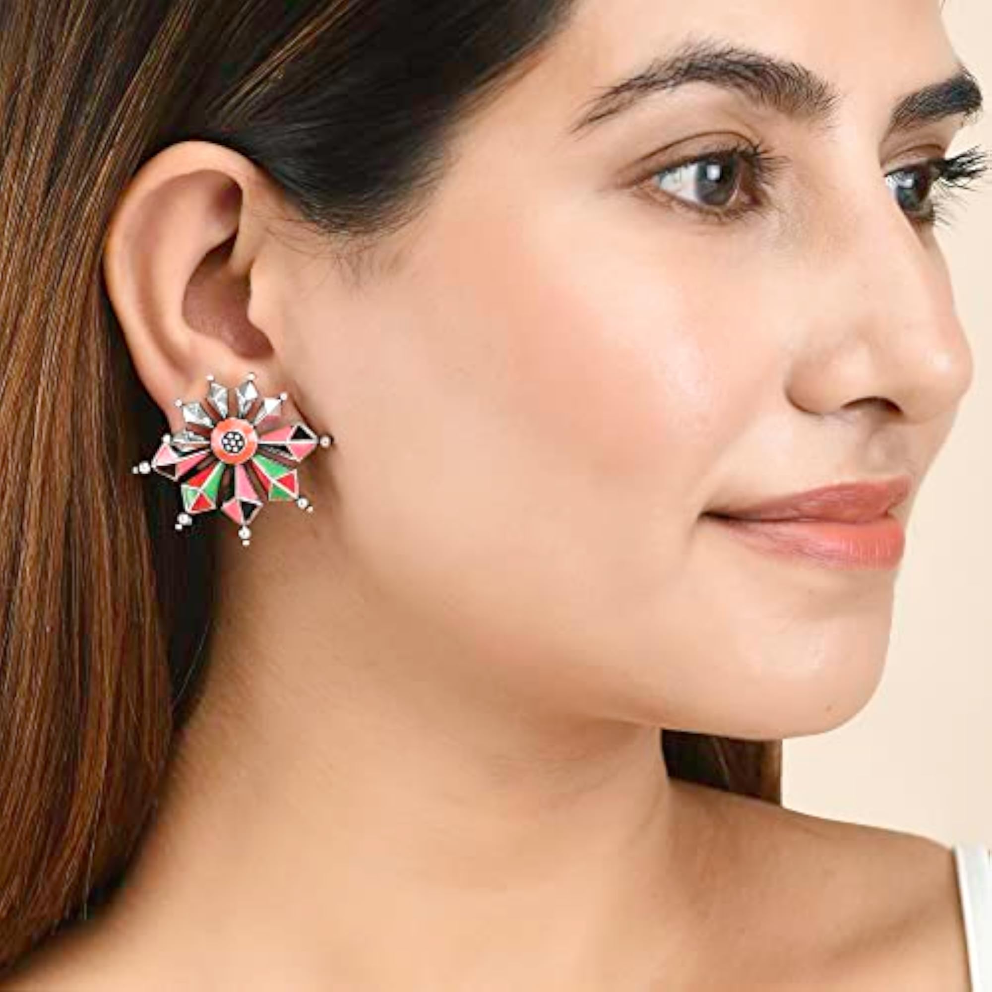 Folklore Enamel Edgy Earrings