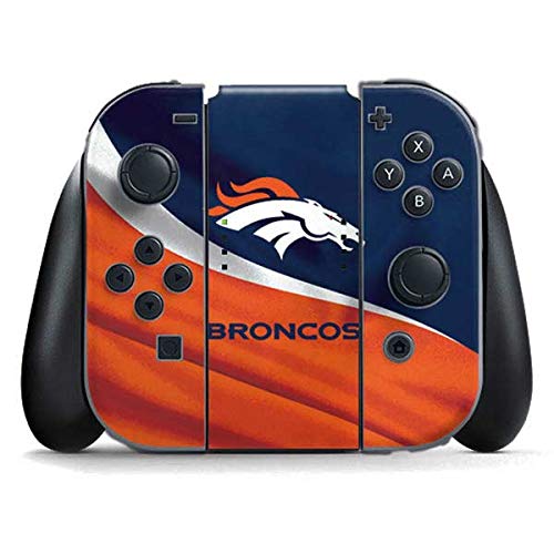 Skinit Decal Gaming Skin Compatible with Nintendo Switch Joy Con Controller - Officially Licensed NFL Denver Broncos Design