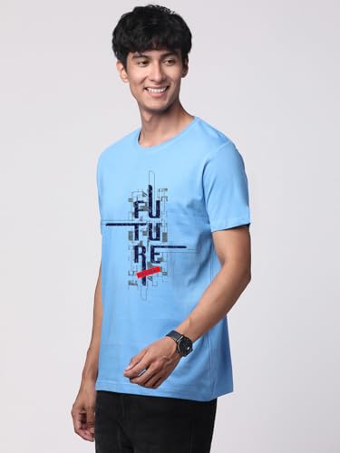 Image of ADRO Men's Graphic Printed 100% Cotton T-Shirt - Regular Fit, Printed T-Shirts for Men