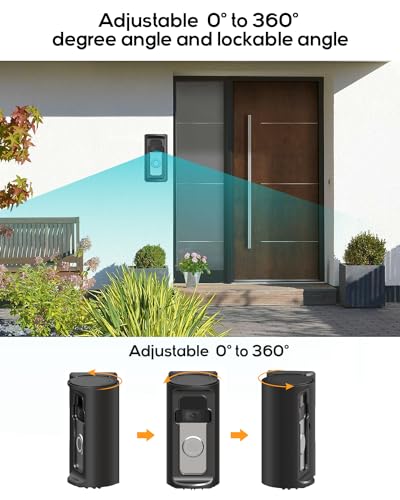 KMOUANTS Adjustable 360° Degree Doorbell Angle Mount Compatible with Ring/Wireless Video Doorbell/Battery Doorbell Plus/Pro Mount, Ring Camera Holder Door Mount no Drill