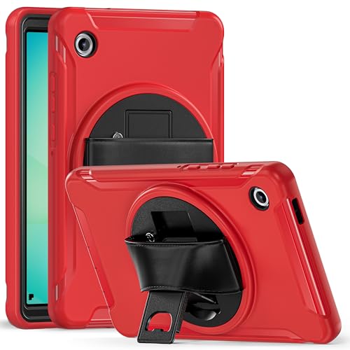 Étui Galaxy Tab A11 8.7 rouge idéal pour les voyages et la famille