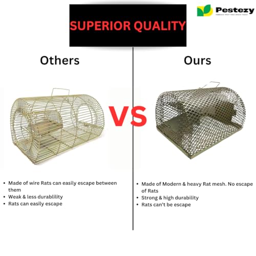 Image of Pestezy Rat Trap|Mouse Trap Cage Large Round Mouse cage |Pinjara for Continuous Catching of Big & Small Rats, Mice Ghoose Big Iron cage Strong & Durable Construction for Home, Office, Warehouse use