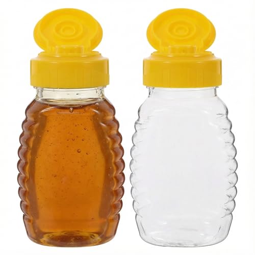 Housoutil Lot De 2 Bouteilles À Miel Rechargeables 3.67Oz Souples Et Anti-Fuite Pour Cuisine Dosage PréCis Et Distribution De Condiments Ketchup Moutarde