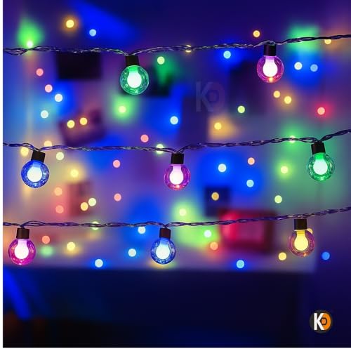 Image of K D String led Light 20 led Doubleball Multicolor String Lights - Doubleball Glass 12ft String led Light for Diwali /Navratri /Christmas Indoor & Outdoor Decoration(Double Ball Glass degin Multi)