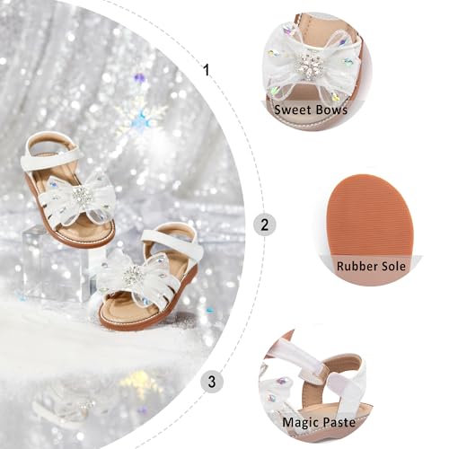 Image of Otter MOMO Girls Open Toe Princess Flat Sandals with Comfort Sole Summer Sandals