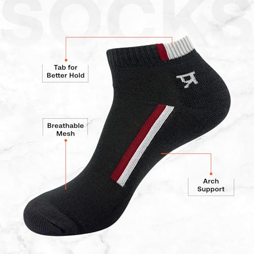 Image of PRASTHAN Sports Unisex Nylon Cotton Ankle Length Socks Made With Breathable Anti Odour & Moisture Absorbent Combed Cotton with a Extra Durable.