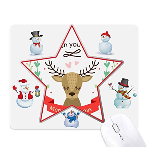 Tapis de souris grand modèle Noël deer festival avec motif bonhomme de neige