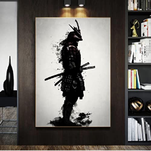 Toile samouraï abstrait moderne affiche tableau salon 60x80