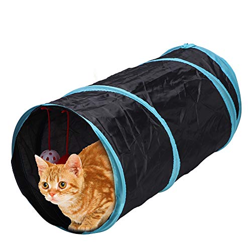 Cat Tunnel Toy, S Form Collapsible Cat Tunnel Toy Foldable Peekaboo Tunnel