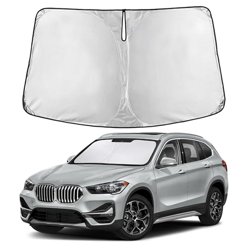 Image of EcoNour Windshield Sunshade Compatible for BMW X1 2016-2020 2021 2022, Sun Visor for Front Windshield & Window Sun Shade Cover, UV Heat Blocker & Protector, Car Accessories
