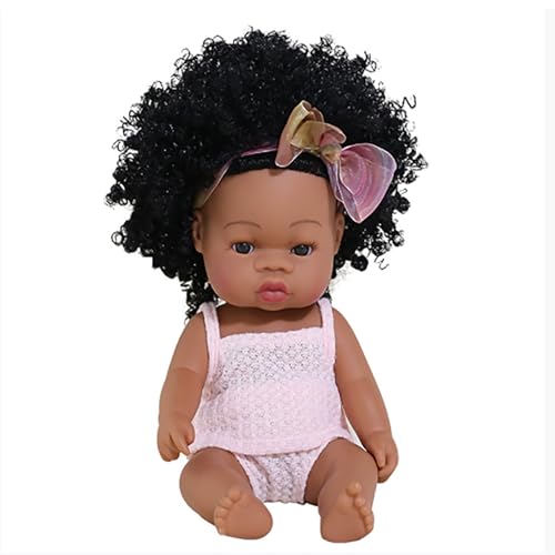 Corlidea Poupée Réaliste Reborn Fille Noire, Poupée Réaliste de 33 cm Représentant un Nouveau-Né Afro-Américain avec un Corps Souple, Poupées...