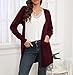VIISHOW Cardigans for Women Loose Casual Long Sleeve Open Front Breathable Cardigans with Pockets, Wine red, Small