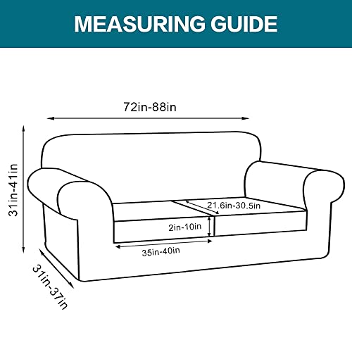 Turquoize TQBLGSOFA-3R-2CUSHION-BRONZEGREEN 3 Piece Sofa Covers For 2 Cushion Couch Sofa Slipcover Soft Couch Cover thumb #1