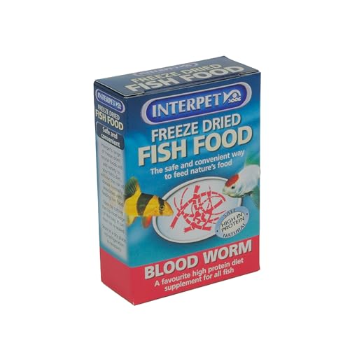 Interpet Freeze Dried Aquarium Fish Food Safe Natural High Protein Blood Worm 4g