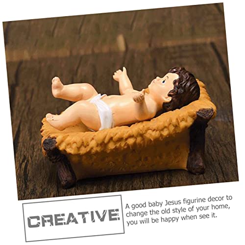 Estatua religiosa de Baby Jesus en resina pequeña miniatura 5
