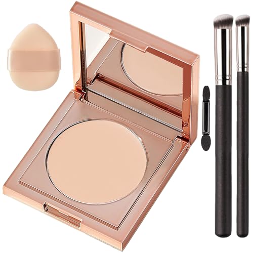 FNOLECY Colored Clay CC Undereye Corrector Under Eye Concealer With Three Brushes and Mini Powder Puff Color Corrector for Dark Circles Moisturizing Concealer