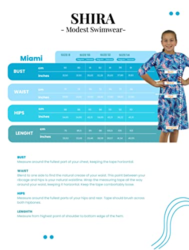 Image of Shira Modest Girls Swim Dress | 3 /4 Sleeve Swimdress, Full Coverage Bathing Suit | Tznius UPF 50+ Quick-Dry