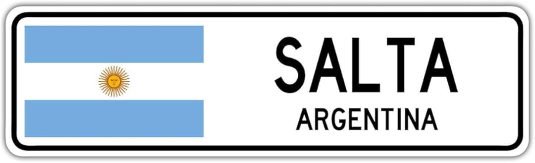 Salta, Argentina Street Sign Argentinian Flag City Country Road Wall Gift Street Sign 4x16 inches