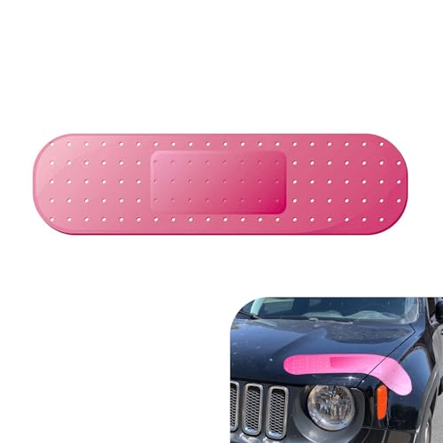 Image of Funny Car Bandaid Sticker, 24.02 inch x 6.29 inch Giant Waterproof Vinyl Bandaid Decals for Scratches /Dents, Universal Scratch Cover Bumper Stickers (Large Size, Pink)