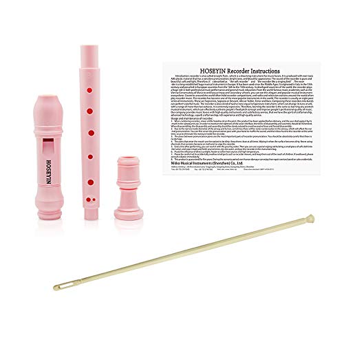 Hoseyin Soprano Recorder Baroque Style German Style C Key 8 Holes Soprano Recorder For Beginners Kids Students (Baroque, Pink) #TOP5