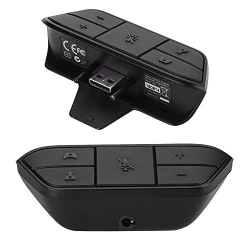 Stereo Headset Adapter Game Audio Mic Headphone Converter for Microsoft Xbox One Controller (Black)