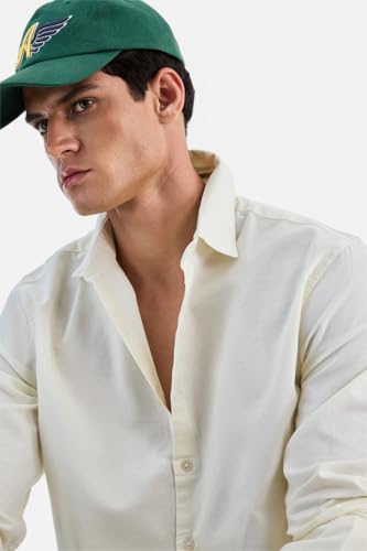 Image of SNITCH Men Casual & Formal Shirt | Regular Fit Full Sleeve Spread Collar Solid Style | 100% Cotton Breathable Woven Fabric for Everyday Wear & Stylish Office Outings