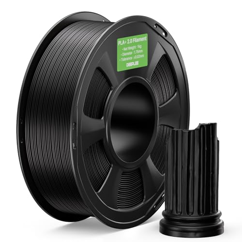 DEEPLEE PLA Plus 2.0 Filament Black 1KG 3D Printer Filaments Upgraded PLA+ 1.75mm Fits for Most FDM 3D Printers