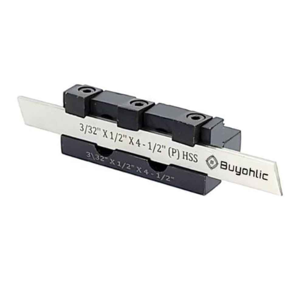 Soportes de herramientas de corte de altura central ajustable para máquinas de torno de metal (hoja de 3/32 x 1/2 x 4-1/2 pulgadas (vástago de 10 mm)