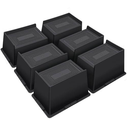 Bed Risers 4 Inch Heavy Duty – Oversized Furniture Risers (6 Pack) 6000 lb