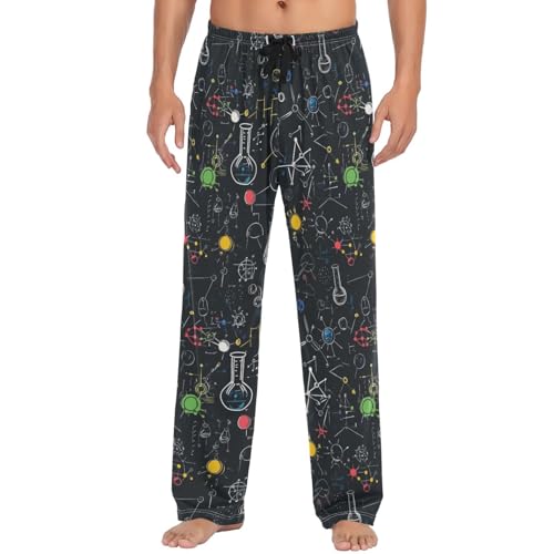 Chemistry Experiment Pajama Pants for Men Comfort Sleep Lounge Bottoms Straight-fit with Pockets S-XXL