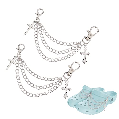 AMIJOUX Lot de 2 chaînes à breloques en forme de chaussures - Pour décoration de chaussures - Pour homme et femme - Accessoires pour chaussures Cover