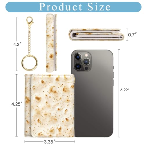 Image of Jogjam Funny Burrito Tortilla Small Girls Wallets, Rfid Blocking, Slim Thin Mini Trifold Woman Wallet, Travel PU Leather Card Holder, Compact Key Chain Cash Purse Taco Lover Gifts