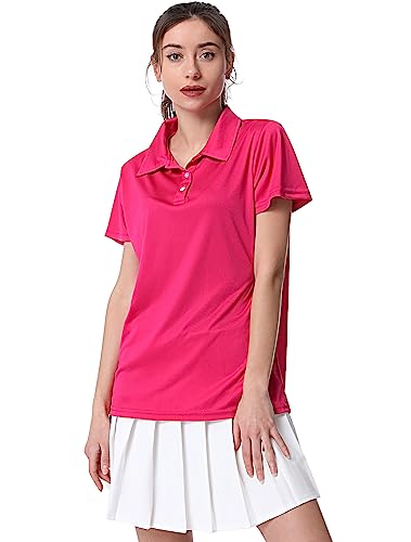 Women's Polo Tee Dry Fit Golf Shirt Moisture Wicking Short Sleeve Sport Activewear Golf Polo Tops Collar with Buttons Workout2