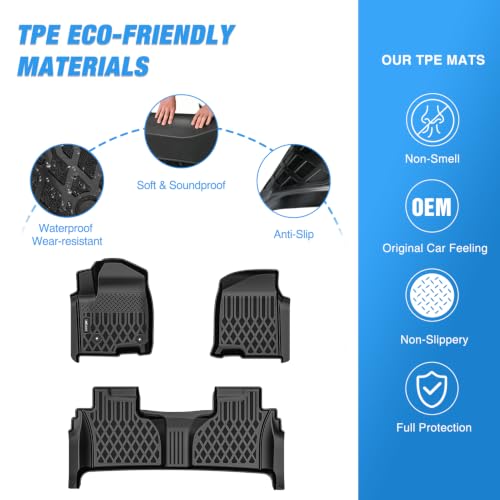 Image of Nilight Floor Mats for Chevy Silverado GMC Sierra 1500 2500 3500 2019-2026