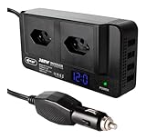 Inversor de Energia Automotivo 12V para 110V 300W com 4 Portas USB – Conversor para Carro com Proteção e Display
