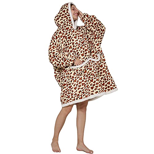 MAHUAOYIXI Felpa Coperta con Cappuccio Maniche