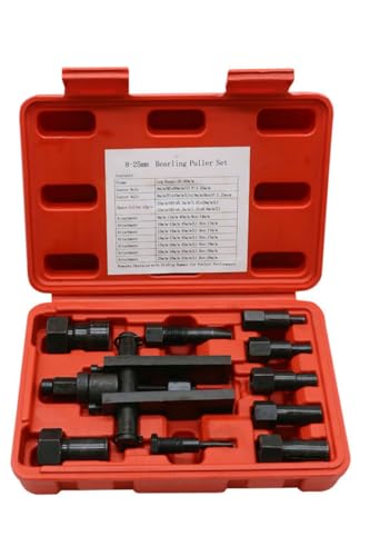 YFFSFDC パイロットベアリングプーラーセット 8-25mm 内掛け対応 10点セット プーラー 工具 バイク用 ギヤプーラー 2爪タイプ ベアリングリムーバー ツール 耐摩耗性 耐久性 収納ケース付き
