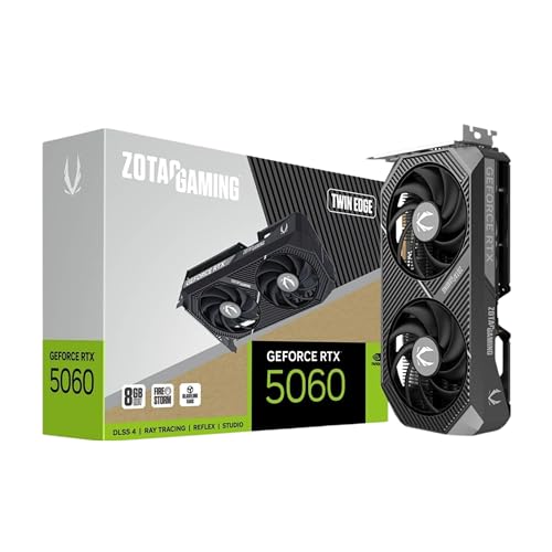 Image of ZOTAC Gaming GeForce RTX 5060 Twin Edge 8GB Graphics Card - Black | 8 GB | DLSS4 | GDDR7 | PCIE 5.0 | SFF Ready | 3840 CUDA Cores | ZT-B50600E-10M | Only Graphics Card with 5 Year Warranty