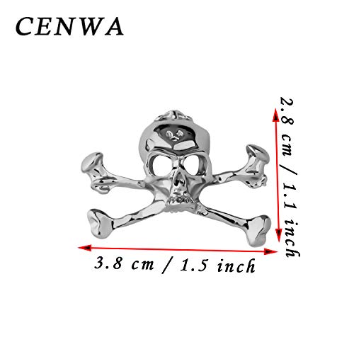CENWA Skull Head Pin Brooch Skull Collar Pins Halloween Night Party Gift Pirate Pin Brooch2